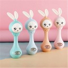 Baby Rabbit Teether Hand Bells Music Flashing Rattle Toys Mobile Infant Rattles