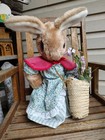 Vintage Eden Beatrix Potter Plush Easter Bunny 14  Peter Rabbit Mama With Basket