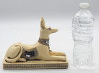 Vintage Egyptian God Anubis Statue 6  X 8  Table Figurine With Mirrored Accents