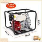 2 Inch Gas Powered Water Pump 6 5hp 4-stroke Cast Iron Semi Trash Drainage Tool