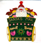     bucilla Santa Vtg Xmas Felt Bag Mail Card Beaded Sequin Holder Completed Kit