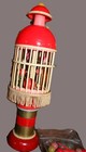 Vintage Wind-up Celluloid Bird In Cage Toy     Made In Japan