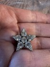 Vintage 1940s Five Point Star Clear Rhinestone Brooch pin