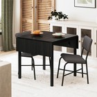 Sleek 3-pcs Drop Leaf Kitchen Table Set Dining Set Breakfast Nook 2 Padded Chair