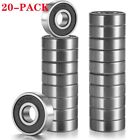 608-2rs Ball Bearing 8x22x7 Two Rubber Sealed Chrome Skateboard 608rs  20pcs 