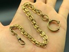 Antique Graduated Rolled Gold Albert Pocket Watch Chain Fancy Link Marked C 1920