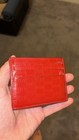 Kith Monogram Leather Card Holder - Red Men   s Wallet Accessory
