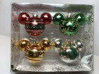 Disney Parks Glass Christmas Ornaments Set Of 4 Rare Retro Mickey Mouse Holiday