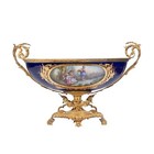 French Antique S  vres Style Cobalt Blue Porcelain And Ormolu Jardini  re  C 1900