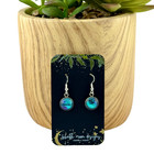 Dangle Earrings Handmade  turquoise Grotto  Electroplated Sterling Earwires