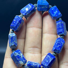 Natural Raw Lapis Lazuli Stretch Bracelet Handmade Blue Gemstone Beaded Jewelry