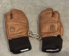  hestra Mens Ski Gloves  Fall Winter Liner Cold Weather Leather 3-finger Mittens