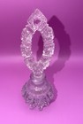 Vintage Art Deco Crystal Ornate Glass Perfume Bottle   Stopper 7 Inches Tall