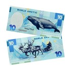 10pcs In Envelope World Arctic Moby Dick Whale Ten Dollars Silver Foil Banknotes