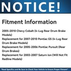 Front Disc Rotors Brake Pads For 2003-2008 Chevy Cobalt Saturn Ion Pontiac G4 G5