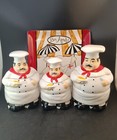Casa Vero Italian Chef Kitchen Ceramic Canister Set Of 3   Chef Platter