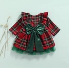 Girls Tartan Dress Party Xmas Clothes