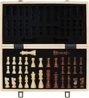 Large Vintage Wooden Chess Set Wood Board Hand Carved Crafted Folding Game