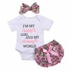 3pcs Newborn Kids Baby Girl Outfits Clothes Romper Bodysuit tutu Pants Dress Set