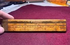 Rare Boxwood   Brass Ironmonger s Rule Rabone Birmingham Folding Ruler Scales