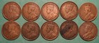1911-1920 Canadian Large Cents - 10pc Lot  Lot  2 - F - Vf