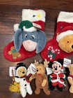 Vintage 1990   sdisney Store 3-d Stockings And More Christmas Eeyore Pooh    