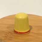 Cuba Souvenir Ceramic Thimble Yellow Cartoon Crocodile Hand Painted Collectible