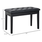 Homcom Leather Padded Piano Bench W  Storage Double Duet Seating Keyboard Black
