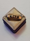 Antique 1912 Medical Fraternity Phi Alpha Gamma Finger Bone   Gold Pin   Certif
