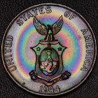 1944-s Philippines 1 Centavo Beautiful Rainbow Toning  58-89 