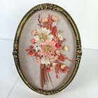2 X  Pressed Dried Flower Framed Art Australian Danish Design Vintage Stand