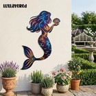 Custom Mermaid Metal Wall Art  Fire Roasted Coastal Home For Outdoor Yard Decor