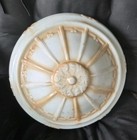 Antique Embossed Globe Shade Glass Ceiling Light Fixture Beige Design 10  Lip 