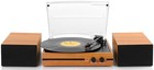 Vinyl Record Player With Dual Stereo Bookshelf Speakers And Bluetooth Clearance
