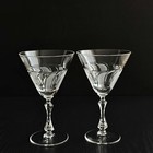 Set Of 2 Hand-cut 6 Oz Crystal Martini cocktail Glasses     Neman Glasswork