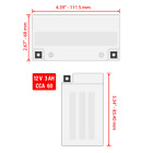 Ytz5s Agm Battery For Honda Grom Mtx 125 2014 - 2023   12v   3 Ah   Cca 60