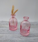 Mini Pink Clear Glass Vase   Small Bud Vase   Dandelion 2-3  Bud Vase   Cottage