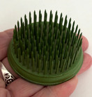 Vtg 2 125  Round Metal Pin Spike Flower Frog Zinc Ephemera Display Green Wire