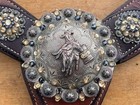 Basket Tooled Large Silver Concho Western Barrel Racing Breast Collar