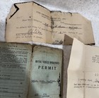 Ww2 Ephemera Lot Vehicle Permit Vaccine Record Free Of Disease Ration Ticket  