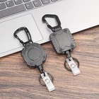 Heavy Duty Retractable Id Badge Holder Carabiner Badge Reel Keychain For Work