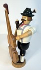 Vtg Erzgebirge Musician Bass Player Wood Incense Smoker Made In Germany 8    Read