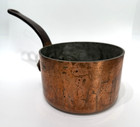 French Antique Copper Saucepan Hand Hammered Tinlined Pot Heavy 3 Mm Cast Iron