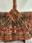 Vintage Large Primitive Wicker Buttocks Gods Eye Farmhouse Egg Gathering Basket