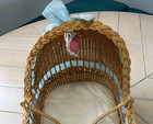 1990 Vintage American Girl Bitty Baby Wicker Moses Basket