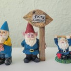 Lot Of 3 Miniature Garden Gnomes Mini Statues Garden Resin Fairy Garden 2 5-3 5 