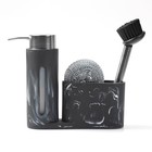 3-in-1 Kitchen Soap Dispenser Set With Sponge   Brush Holder  Rustproof Sink Cad
