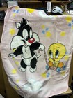 Vintage Baby Looney Tunes Sylvester Tweety Bird Plush Throw Blanket 42   32  Pink