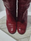 Vintage 1960s Authentic Red Leather Pull On Go-go Costume Boots Rare Size 6
