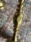 Vintage King Of Diamond Taper Candle Stick Holder Brass Set Of Two